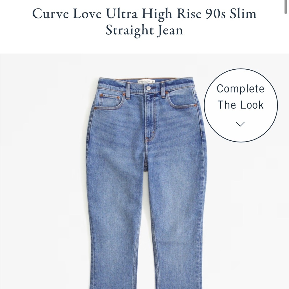 Abercrombie & Fitch Curve Love Ultra High Rise 90s Slim Straight Jean